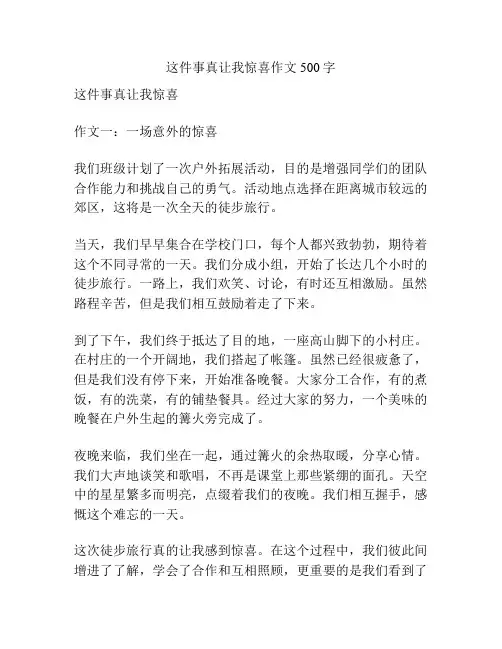 这件事真让我惊喜作文500字