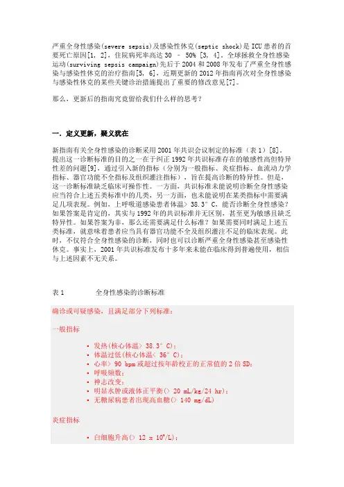 感染性休克指南2012