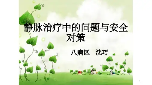 静脉治疗中的问题与安全对策