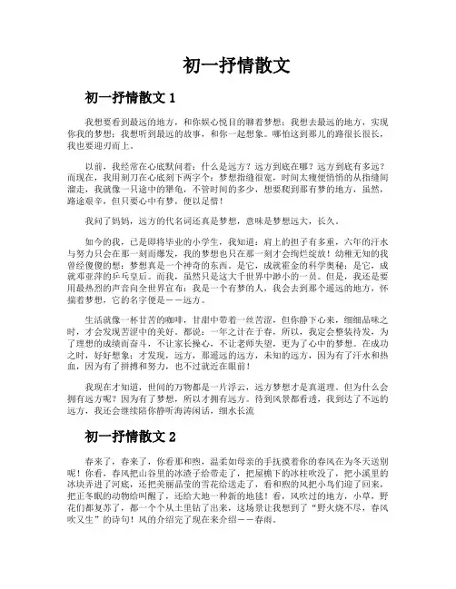 初一抒情散文