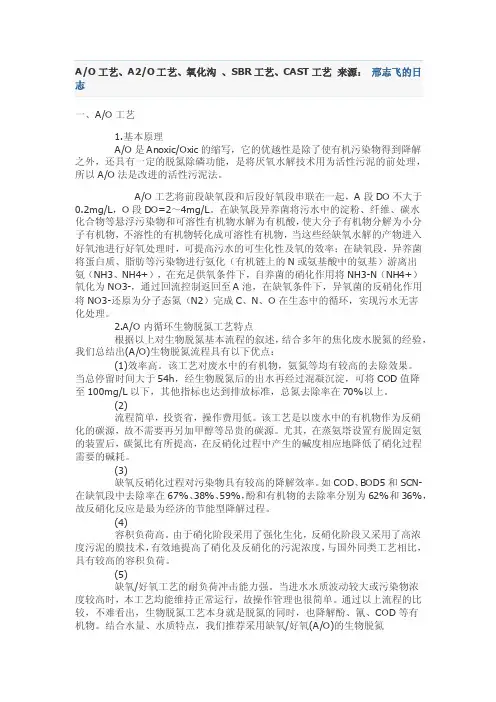 2016新编AO工艺、A2O工艺、氧化沟、SBR工艺、CAST工艺
