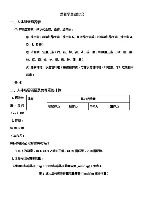营养学基础知识
