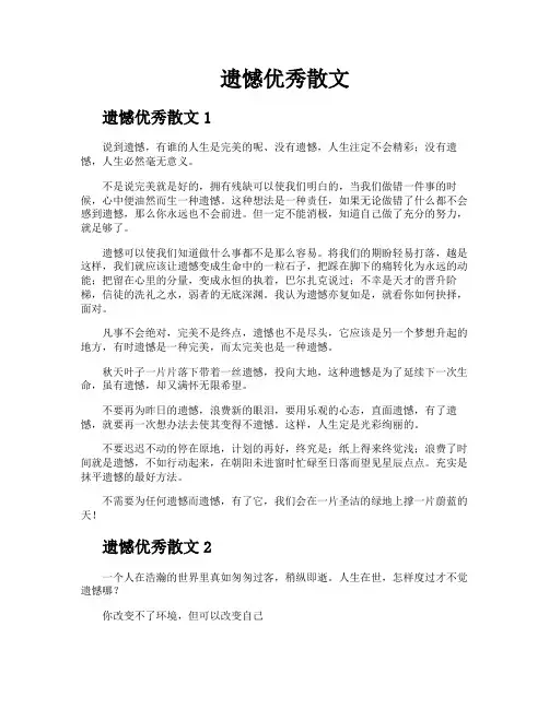 遗憾优秀散文