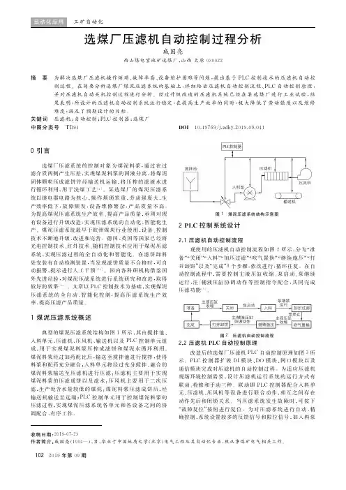 选煤厂压滤机自动控制过程分析