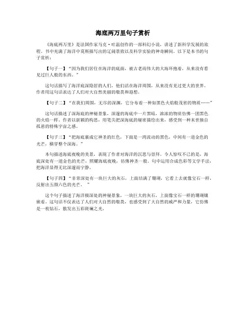 海底两万里句子赏析