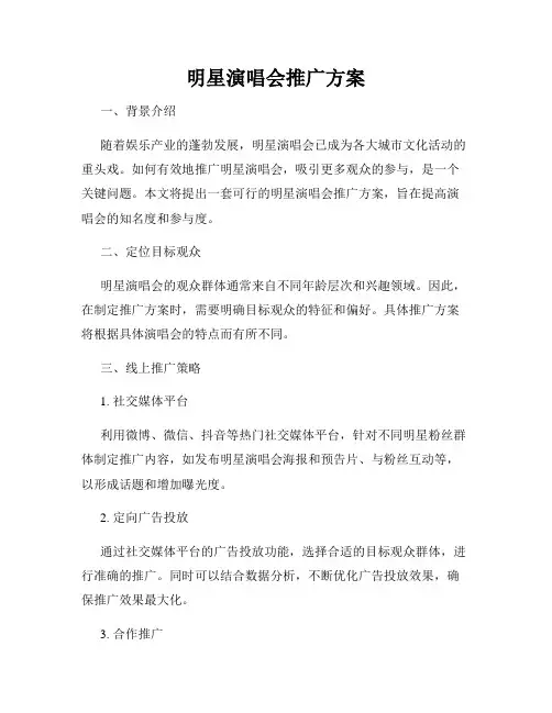 明星演唱会推广方案