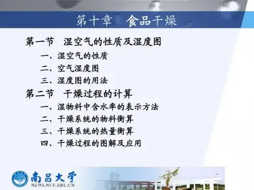 第十章  食品干燥