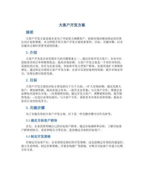 大客户开发方案