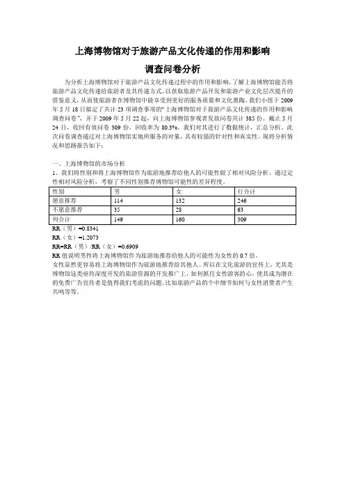 上海博物馆调查问卷分析