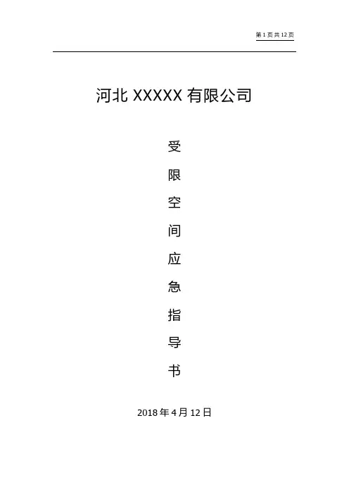 有限空间作业指导书