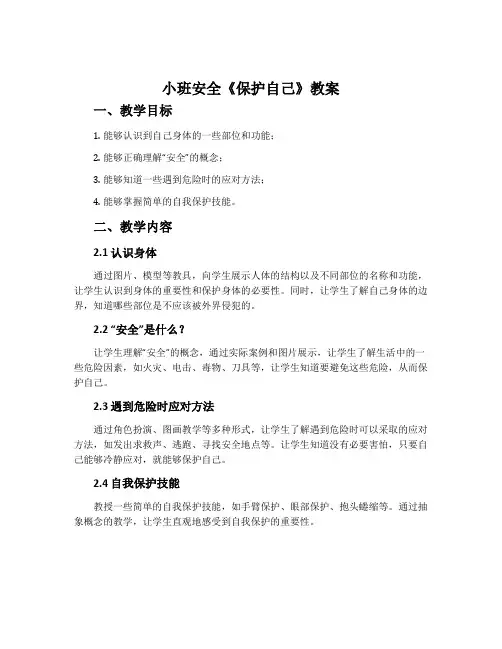小班安全《保护自己》教案