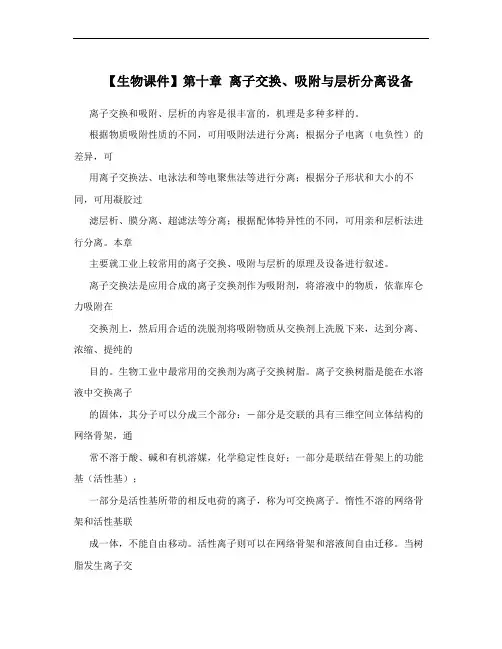 【生物课件】第十章 离子交换、吸附与层析分离设备