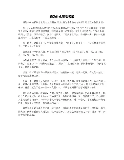 猫为什么要吃老鼠