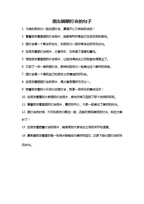 朋友圈晒灯会的句子