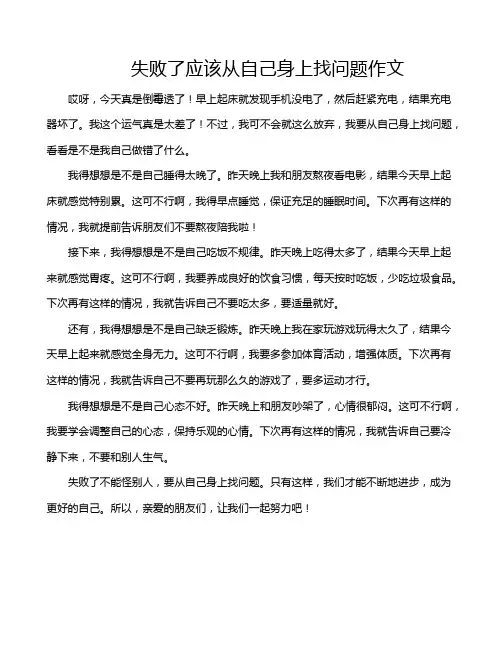 失败了应该从自己身上找问题作文
