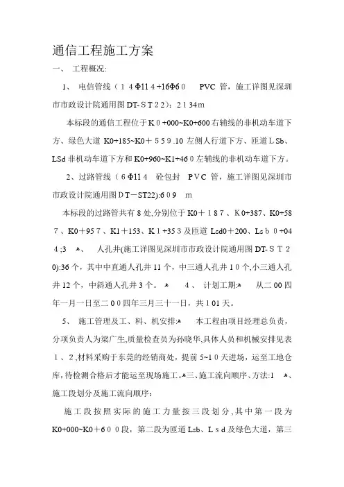 通信工程施工方案