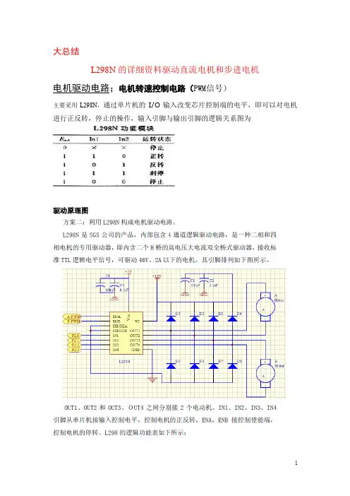 L298N驱动电机的总结