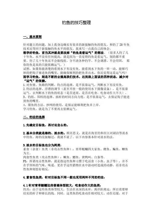 钓鱼的技巧大全整理