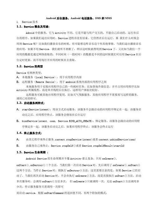 第七章android后台服务_电话服务_SMS_MMS