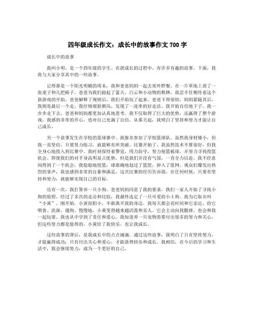 四年级成长作文：成长中的故事作文700字