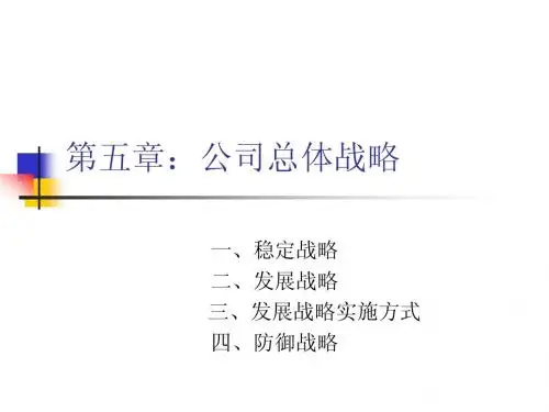 第五章：企业总体战略