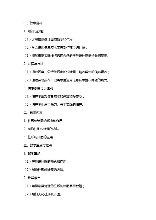 八年级信息技术上册《制作柱形统计图》教案