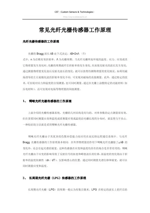 常见光纤光栅传感器工作原理
