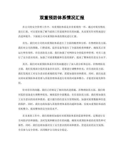 双重预防体系情况汇报