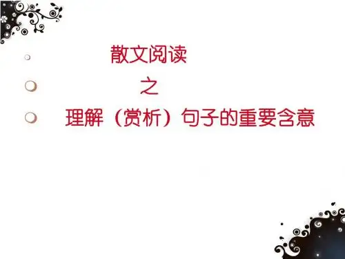 散文阅读理解句子含义ppt课件