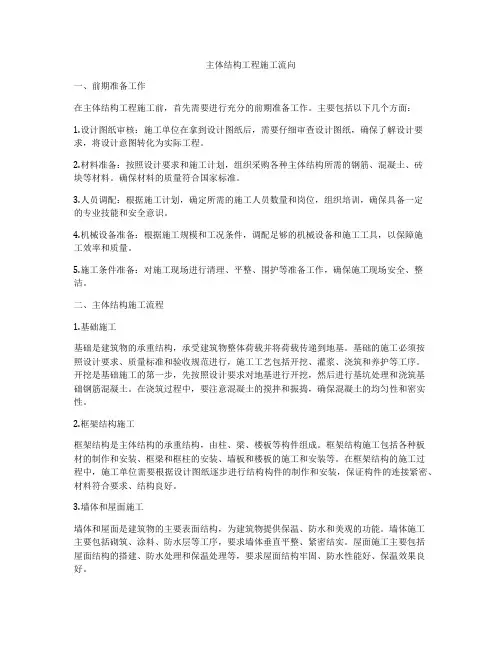 主体结构工程施工流向