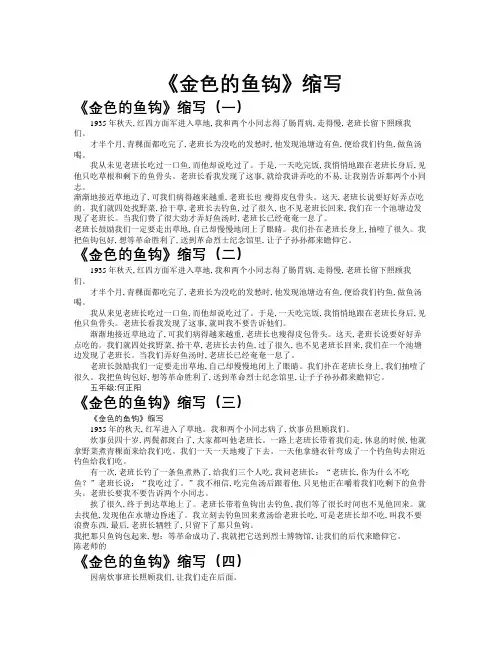 《金色的鱼钩》缩写作文共九篇