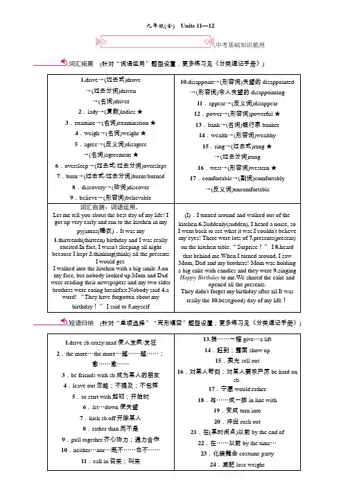 中考英语复习九年级(全) Units 11—12