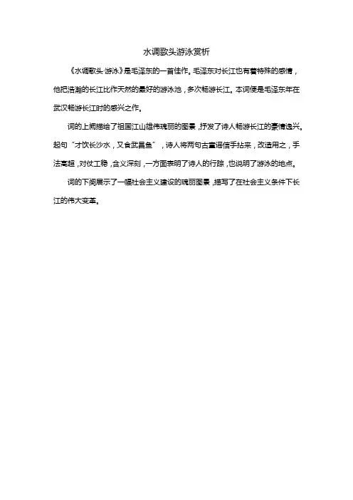 水调歌头游泳赏析