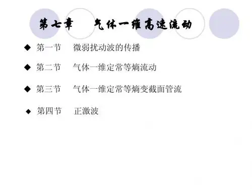 第七章 气体一维高速流动