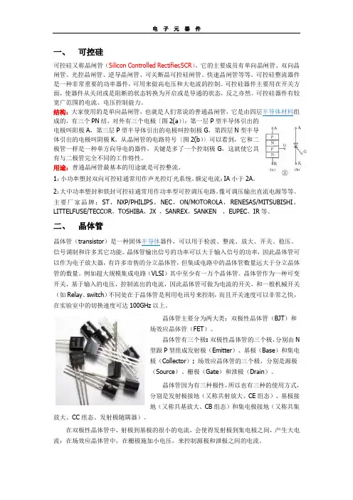 各类电子元器件简介