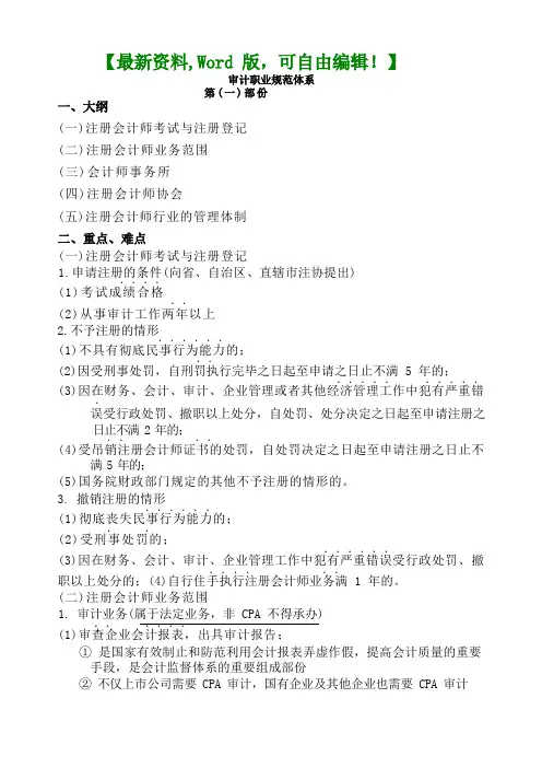审计职业规范体系()