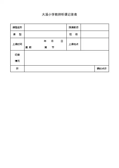教师听课记录表[1]