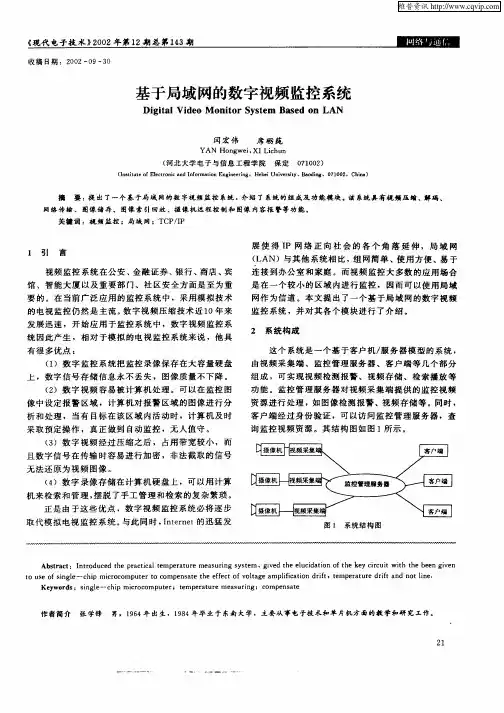 基于局域网的数字视频监控系统