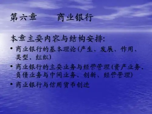 【福建师大】第七章 商业银行