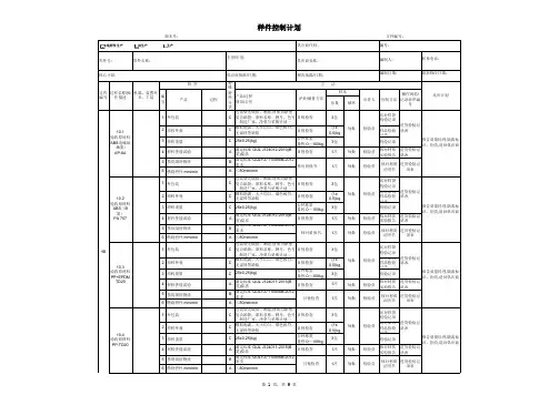 样件控制计划