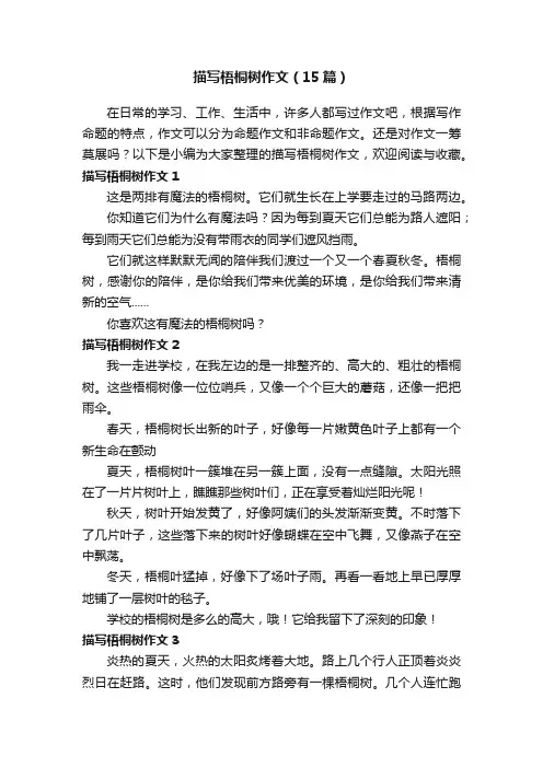描写梧桐树作文（15篇）