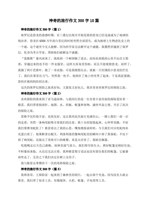神奇的旅行作文300字10篇