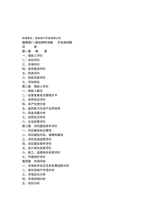 房地产开发公司融资报告【模板范本】