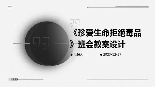 《珍爱生命拒绝毒品》班会教案设计