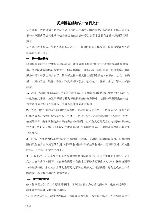 扬声器(喇叭)基础专业知识-培训OK