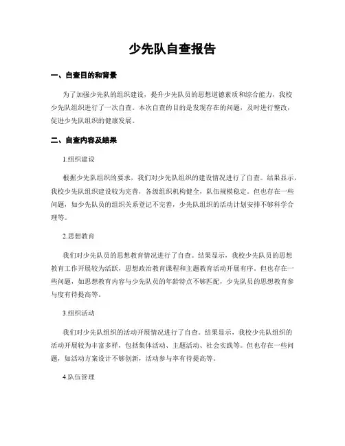 少先队自查报告