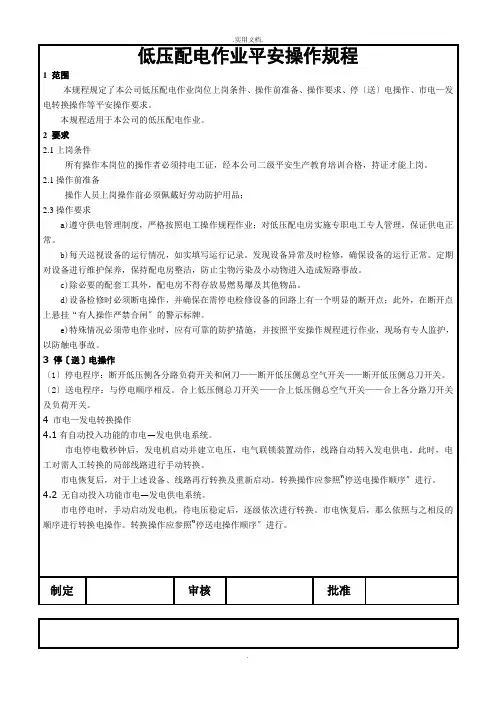 安全操作规程模板