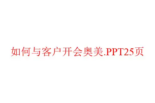 如何与客户开会奥美.PPT25页