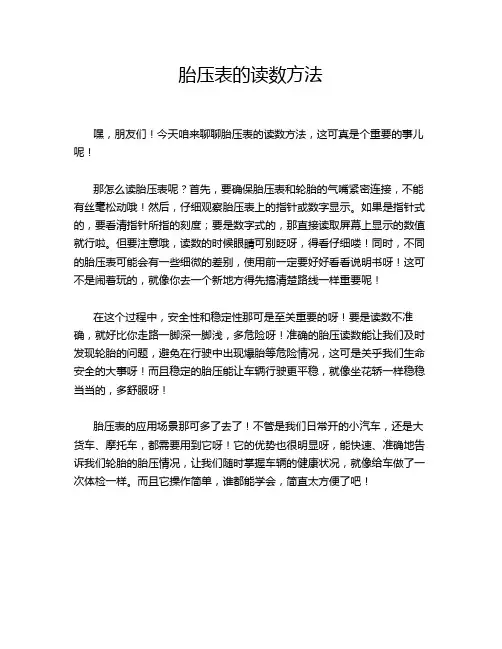 胎压表的读数方法