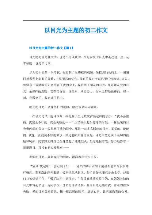 以目光为主题的初二作文